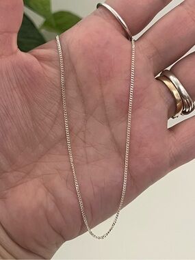 Vintage Sterling Silver Curb Chain, 18 Inches, 925